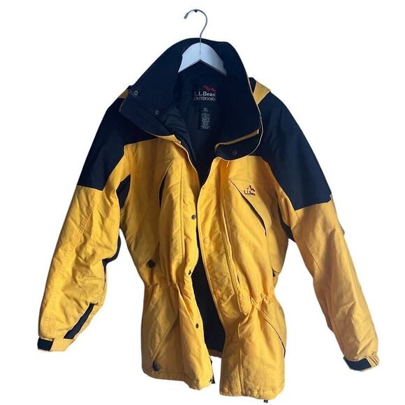 L.L. Bean Other - L.L. Bean Outdoors Coat Vintage Yellow Ski Jacket 80s 90s Retro Gathered Waist M
